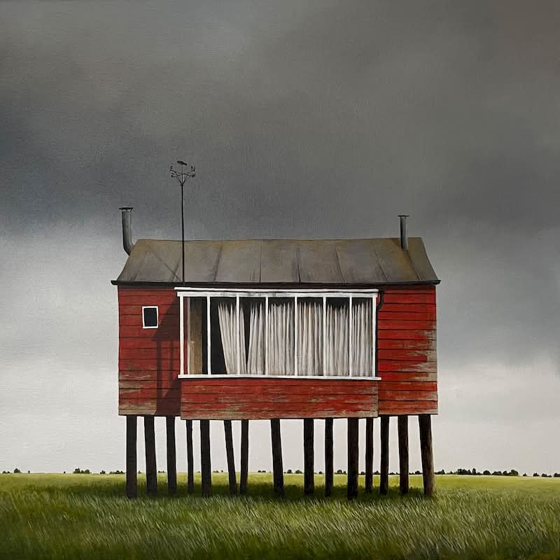 Quando você olha para uma das pinturas de Lee Madgwick pela primeira vez, você pode sentir uma estranha mistura de inquietação e conforto. E eu não sei direito como descrever isso, mas foi assim que decidi precisar escrever sobre seu trabalho por aqui. 