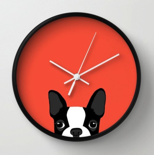 Boston Terrier Wall Clock by Anne Was Here | Society6 