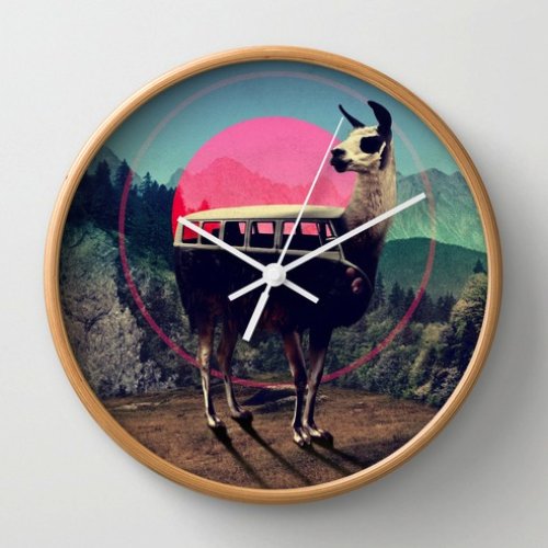 Llama Wall Clock by Ali GULEC | Society6 