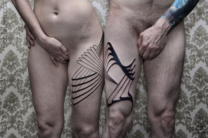 Chaim Machlev é o nome do artista e tatuador que é conhecido como DotsToLines. Ele mantém um pequeno estúdio de tatuagem aqui em Berlin e, caso você queira ter um trabalho dele no seu corpo, é melhor entrar na fila agora já que o tempo de espera pode chegar a 2 anos.