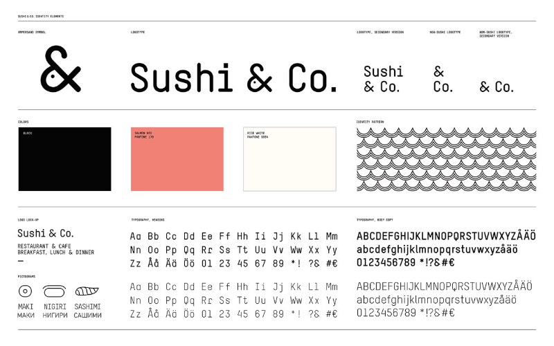 Sushi & Co. é o nome de um restaurante de sushis num navio de cruzeiro no Mar Báltico. Eles precisavam de uma nova identidade visual e um logo e o pessoal da BOND Creative Agency resolveu esse problema de um jeito que eu adorei.