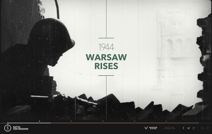 Warsaw Rising é um site educativo que mostra como foi os acontecimentos que acabaram levando a Revolta de Varsóvia em 1944. No site, você aprende como foi que o Exército Clandestino Polonês lutou contra o controle da Alemanha Nazista e o que isso causou a cidade e ao país.