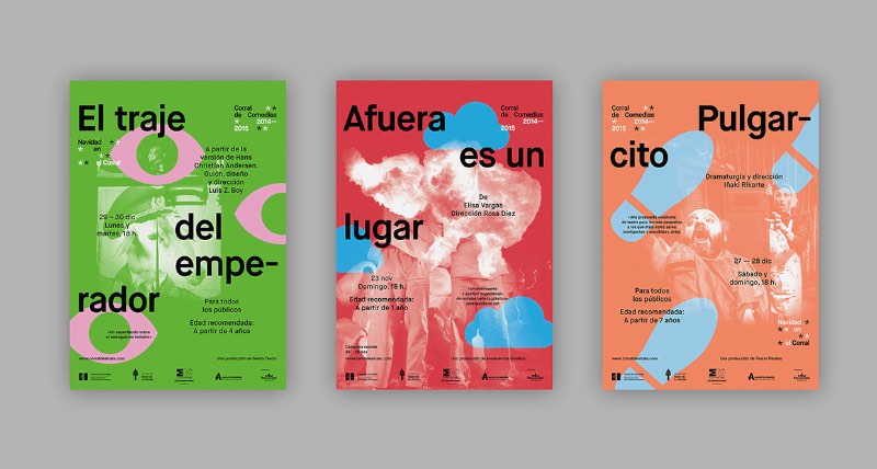 Aqui vocês podem ver os posters da temporada de 2014-2015 do Teatro de La Abadía criado pelo pessoal do estúdio Tres Tipos Gráficos, lá de Madrid. O apelo da direção de arte foi focado no lado fotográfico do design gráfico e cada peça era representada com uma fotografia.