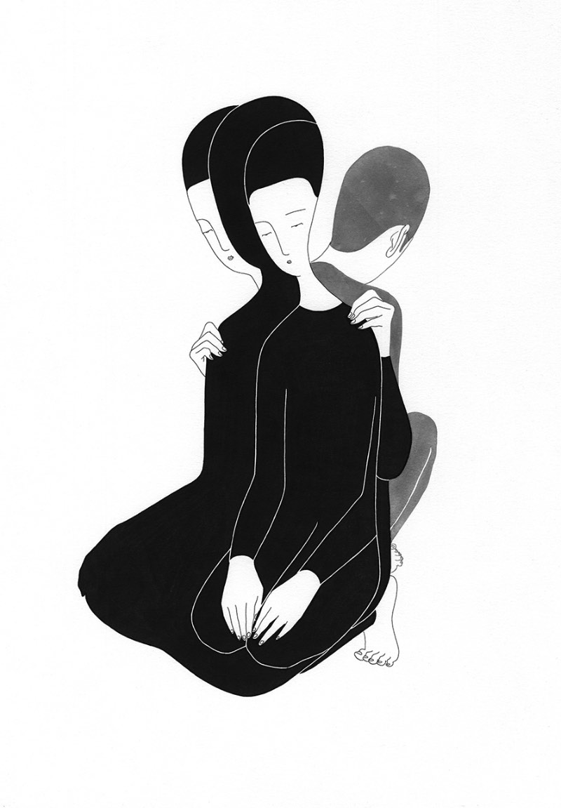 Parece que, para Kim Dae-Hyun, a única cor que importa é o preto e é assim que ele cria suas ilustrações. Mas não pense que a falta de cor vai transformar o trabalho monocromático dele em algo tedioso. Muito pelo contrário, as ilustrações que encontrei no seu portfólio tem muita história para contar.