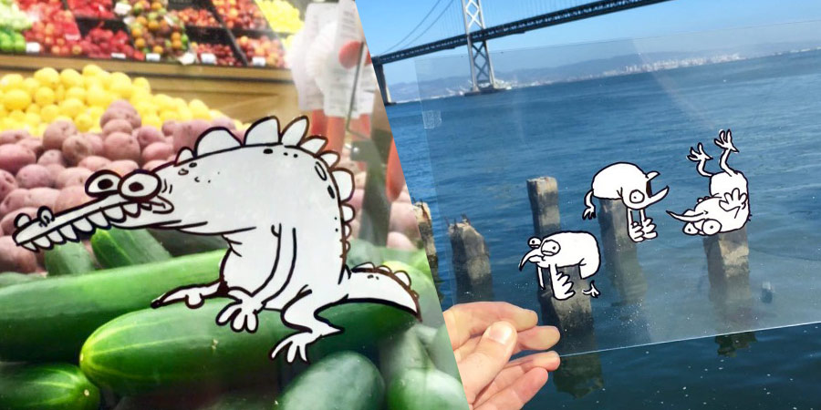 Marty Cooper é um ilustrador e animador que é bastante conhecido pelo seu pseudônimo Hombre McSteez. Descobri seu trabalho na semana passada quando me deparei com um vídeo onde ele mostra sua ilustrações invadindo a realidade. Passei a pesquisar sobre o artista e encontrei muita coisa interessante e você vai ver mais do seu trabalho logo abaixo.