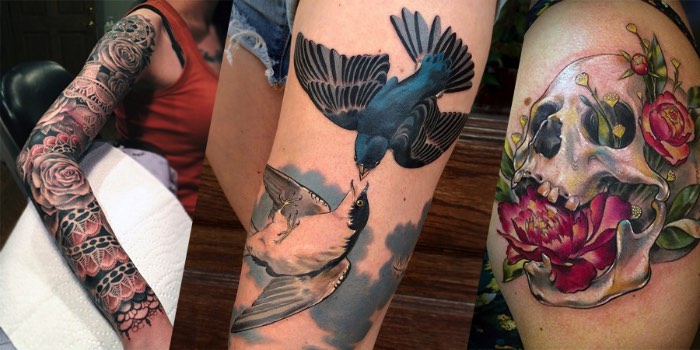 O que mais me chamou a atenção nas tatuagens feitas por Stephanie Brown é o estilo visual que me lembrou muito as ilustrações de antigos livros sobre a fauna e a flora do planeta. Os desenhos que ela faz permanentemente na pele de seus clientes me fez voltar a um tempo onde enciclopédias habitavam as prateleiras das casas e era lá que você aprenderia sobre os animais e as plantas. São ilustrações clássicas e atemporais que, espero, fiquem tão bem na pele das pessoas em 30 anos quanto hoje.