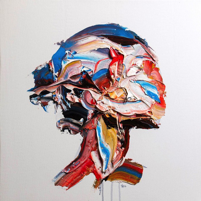 Salman Khoshroo pinta retratos gigantes usando de técnicas de pintura não usadas muito por ai. Esse artista baseado no Teerã cria imagens que parecem estar se movendo na tela, como se elas estivessem derretendo. Para chegar a esses resultados, ele usa uma faca larga e dezenas de blocos de tinta que são esfregados na tela para criar formas diferentes. Só chegando perto que é possível identificar o que foi criado.