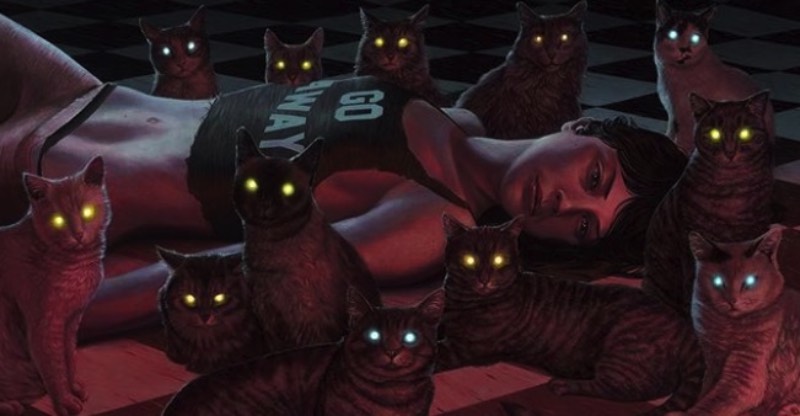 A narrativa estética de Casey Weldon aponta para um lugar cheio de luz. Um lugar que brilha com uma luminosidade misteriosa e que olha em direção ao espectador, tentando convidá-lo em sua direção e mostrando tudo que existe por lá. Algumas vezes, a arte de Casey Weldon mostra um humor peculiar porém, o foco de sua arte é quase sempre a cultura pop. Principalmente quando ele resolve comentar a vida moderna e sua dependência de redes sociais e o mundo online. Mas estamos aqui para mostrar seus gatos e sua arte.