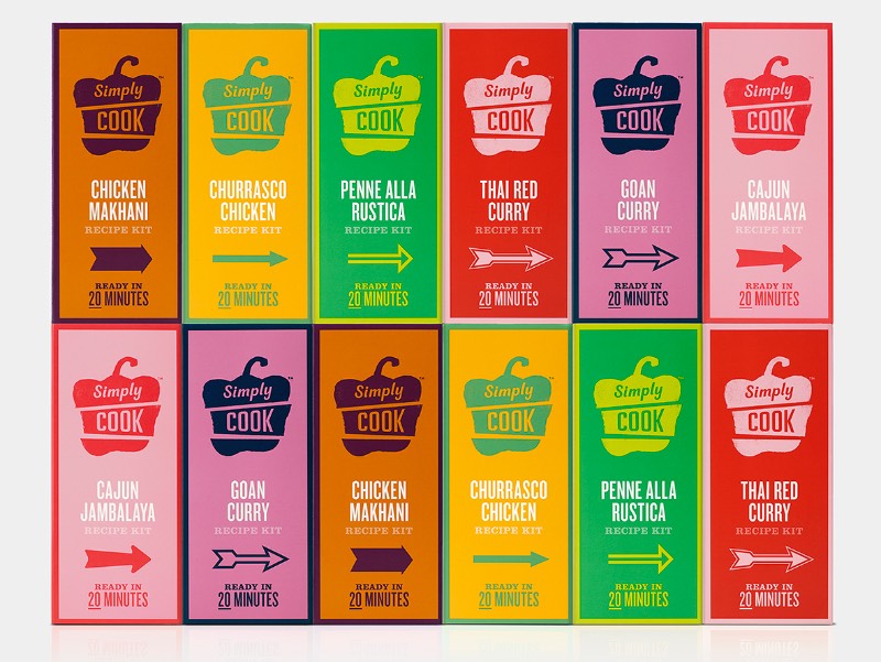Simply Cook é um serviço de assinatura de comidas que vem com um livro de receitas com um visual cheio de cores e com um uma estética bem interessante. Criação do estúdio B&B em colaboração com Path.