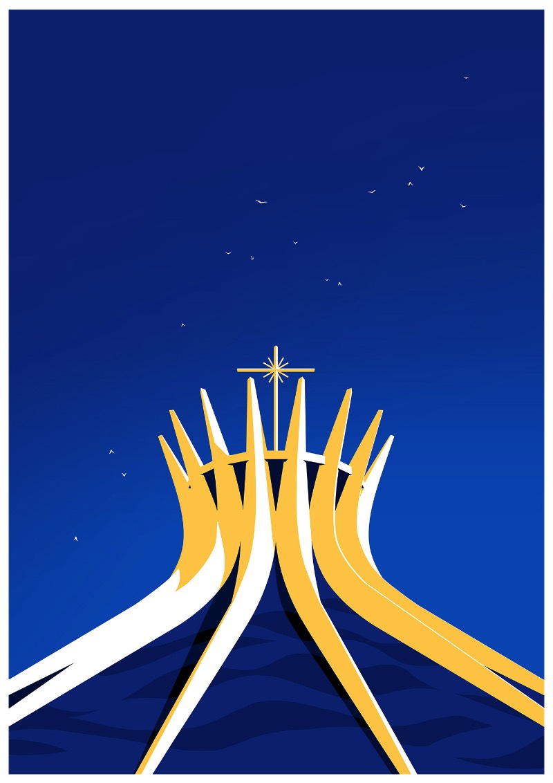 Entre os fãs da arquitetura de Oscar Niemeyer está o ilustrador húngaro Levente Szabo que resolveu dedicar uma série de ilustrações ao arquiteto. Essas ilustrações exploram as possibilidades estéticas que o concreto reforçado apresenta e o quão influente esse material foi nas construções do final do século passado.