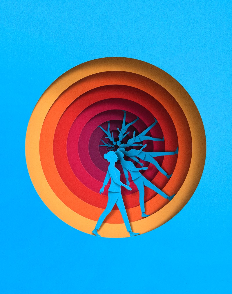Eiko Ojala é um renomado ilustrador e designer gráfico baseado entre a Estônia e a Nova Zelândia, o que me soa como uma distância geográfica para lá de grande. Seu trabalho é construído quase que completamente de forma digital, apesar disso, seu processo de desenho é sempre feito a mão.