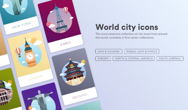 A maior coleção de ícones para as maiores Cidades do Mundo acabou de ser disponibilizada para download. Foram mais de cinco meses de trabalho que levaram a criação de cinco coleções diferentes de ícones.