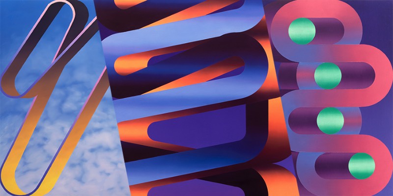 Dan Perkins é um artista norte-americano baseado no Brooklyn que cria trabalhos geométricos abstratos que incorporam elementos de pintura minimalista com gradientes coloridos. Visualmente falando, suas pinturas tem pitadas de algo lúdico e foi isso que capturou minha atenção quando deparei com seu portfólio pela primeira vez.