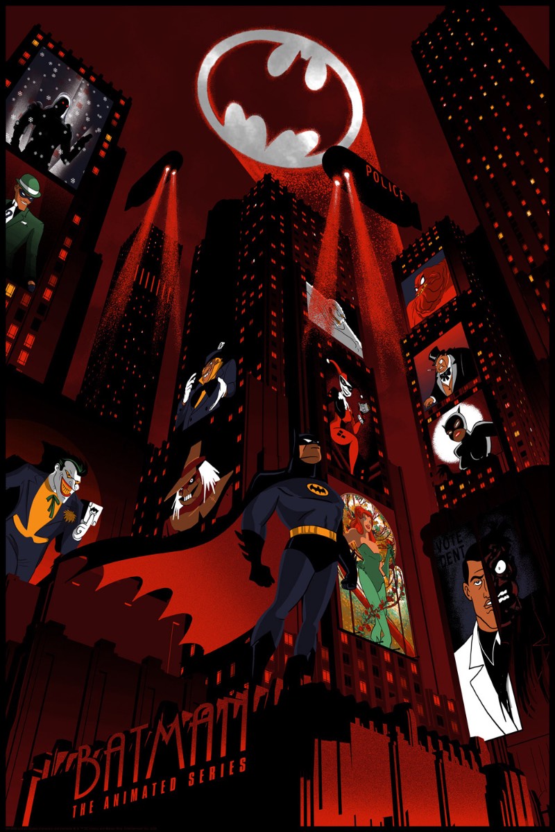 A série animada do Batman é o apogeu dos desenhos animados de super heróis dos anos 90 e posso assumir que assisti todos os episódios possíveis. O artista Chris Thornley também é fã dos desenhos e acabou criando uma série de ilustrações inspiradas nos personagens.