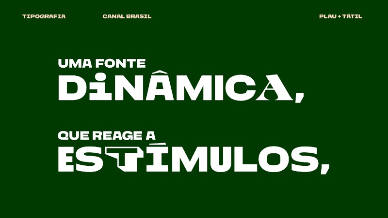 A nova identidade visual do Canal Brasil procura materializar a riqueza da cultura e história do país através de uma tipografia que apresente o valor do cinema, design e a arte. Tudo isso através de uma tipografia em movimento que represente a diversidade local. 