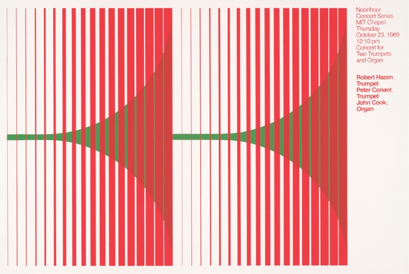 O foco do meu interesse no trabalho de posters de Dietmar Winkler vem de um instante histórico onde ele trabalhou no Escritório de Serviços de Design do MIT. Entre 1968 e 1970, ele ajudou a desenvolver uma linguagem visual diferenciada para o Instituto de Tecnologia de Massachusetts e essa estética se tornou tão reconhecida que redefiniu a recepção do mesmo como instituição educacional.