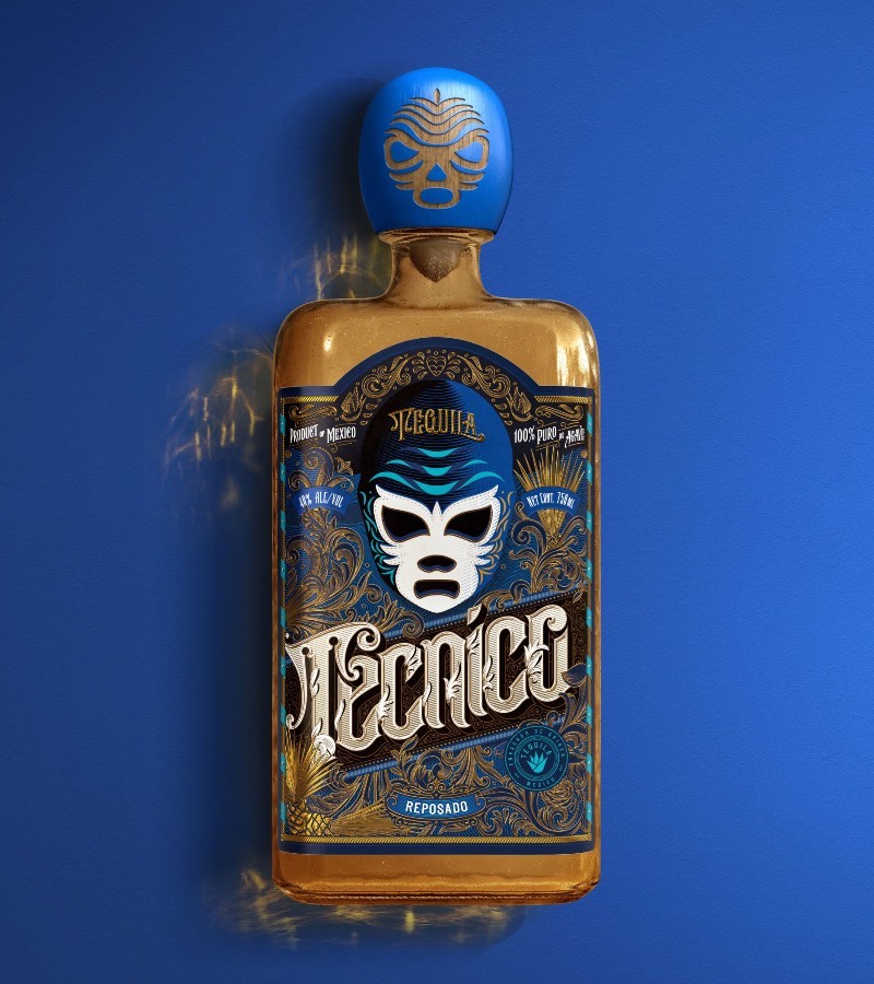 As embalagens das Tequilas Técnico e Rudo tem seu design inspirado nas lucha libre, aquela forma bem particular de luta livre que existe no México. O design dessas embalagens ficou nas mãos do design Anton Burmistrov e, nesse trabalho, dá para ver como ele usou do seu amor pela cultura do México para criar algo visualmente especial.