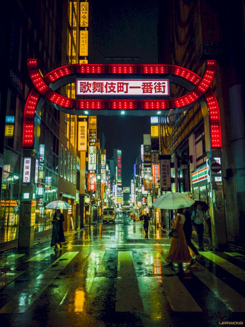 Grande parte do seu portfólio fotográfico apresenta uma Tóquio depois da meia-noite, um horário especial para as ruas da capital do Japão. É aqui que Liam Wong brilha som seu domínio sobre as cores e as imagens de sinalização e luzes da cidade. 