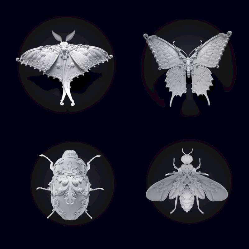 Sasha Vinogradova é uma artista baseada em Los Angeles que resolveu mesclar o seu fascínio pela natureza e pelo design ornamental numa série de insetos em forma de joias. Tudo criado usando softwares 3D e muita atenção aos detalhes.