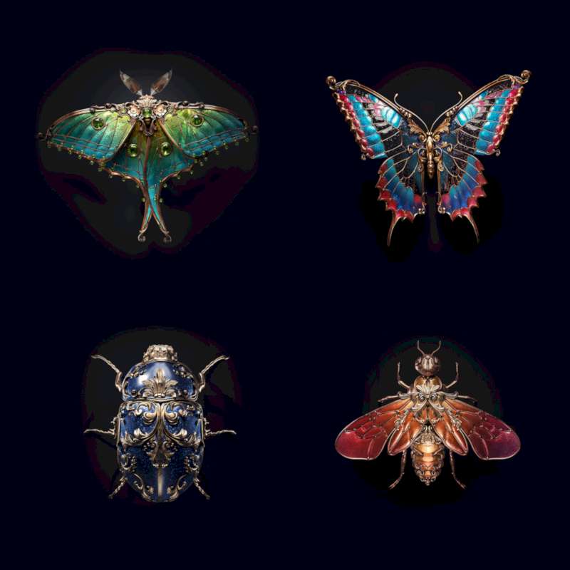 Sasha Vinogradova é uma artista baseada em Los Angeles que resolveu mesclar o seu fascínio pela natureza e pelo design ornamental numa série de insetos em forma de joias. Tudo criado usando softwares 3D e muita atenção aos detalhes.
